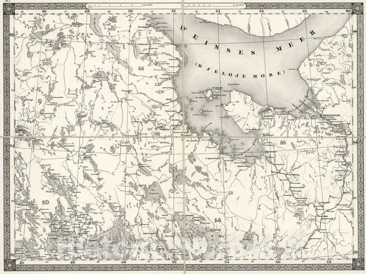 Historic Map : Weisses Meer. II, 1837, Vintage Wall Art