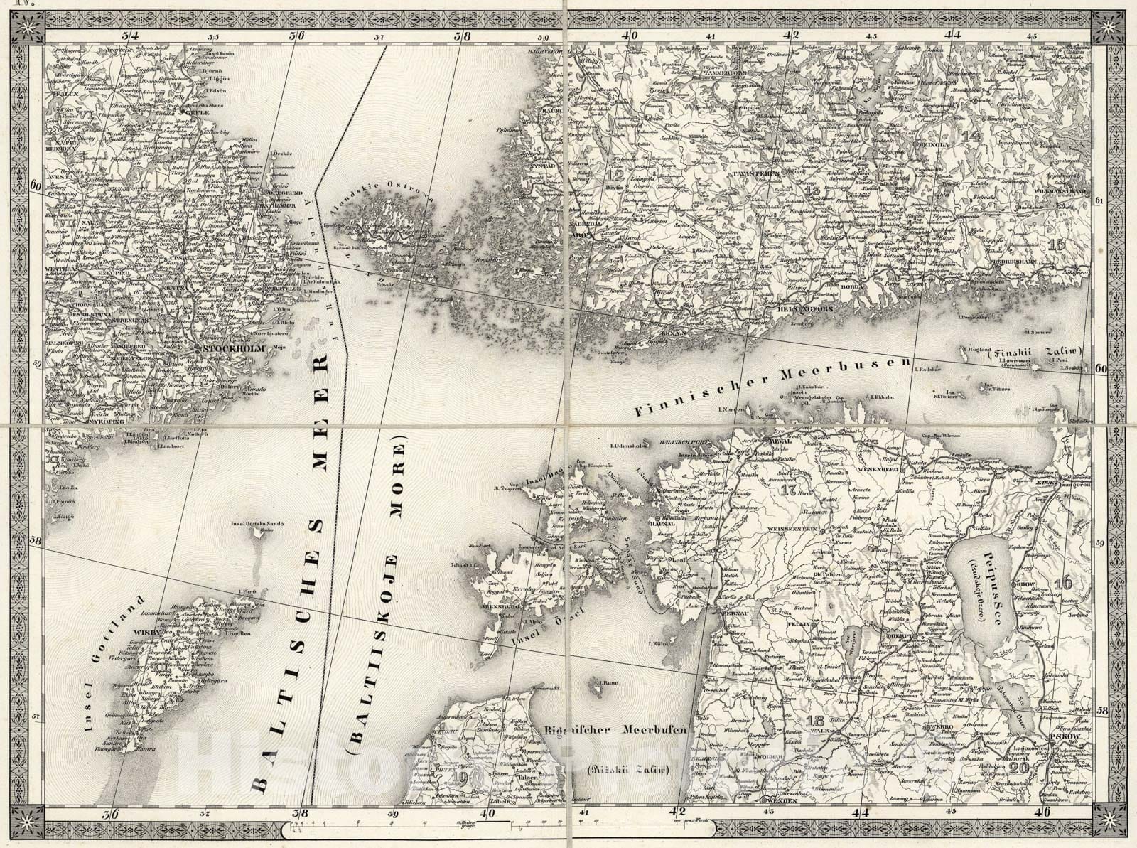 Historic Map : Stockhom. IV, 1837, Vintage Wall Art