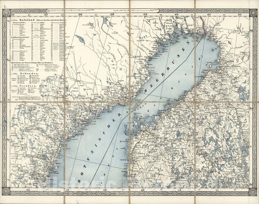 Historic Map : Uleaborg. Politische eintheilung, I, 1870, Vintage Wall Art