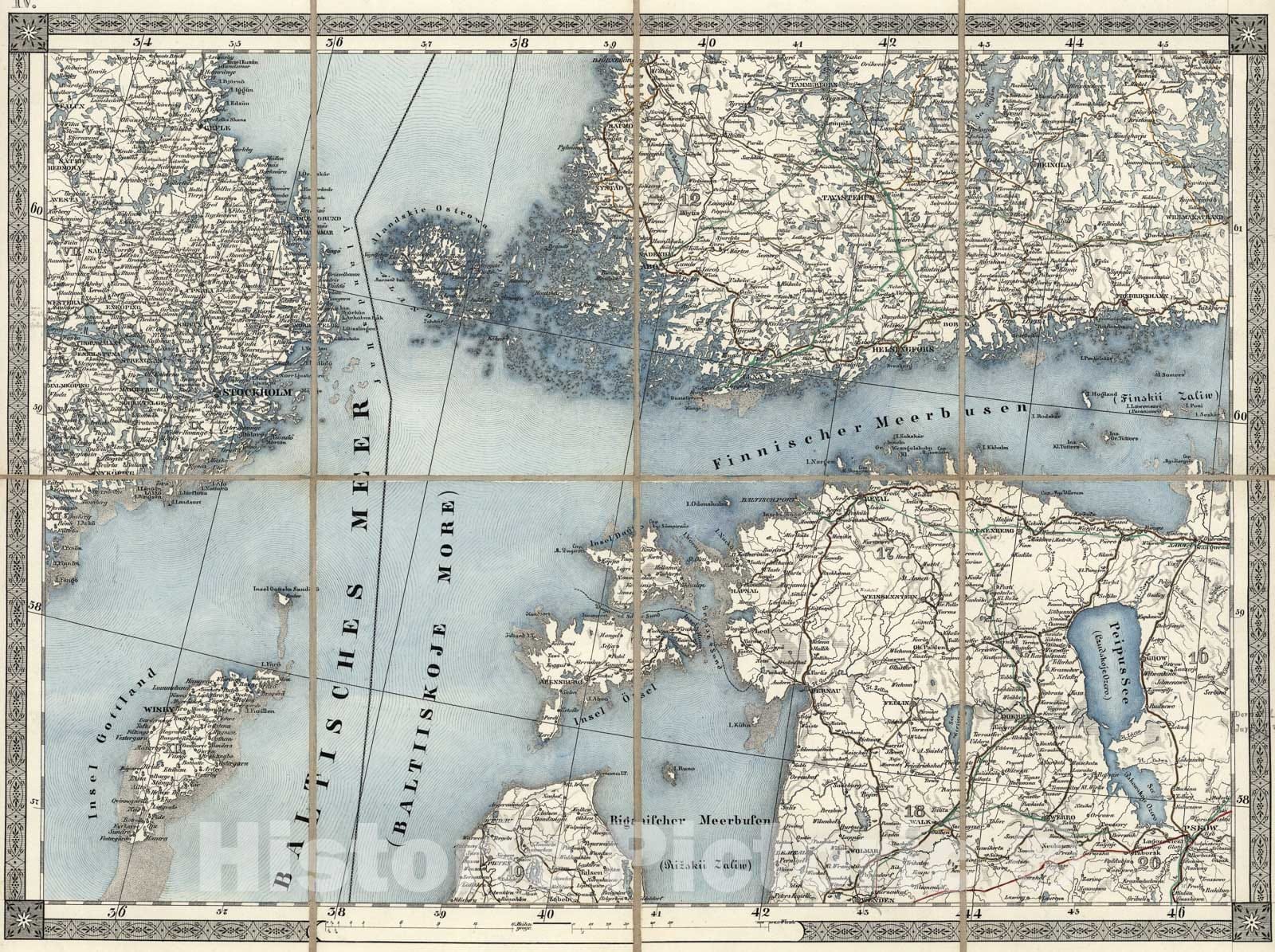 Historic Map : Stockholm, IV, 1870, Vintage Wall Art