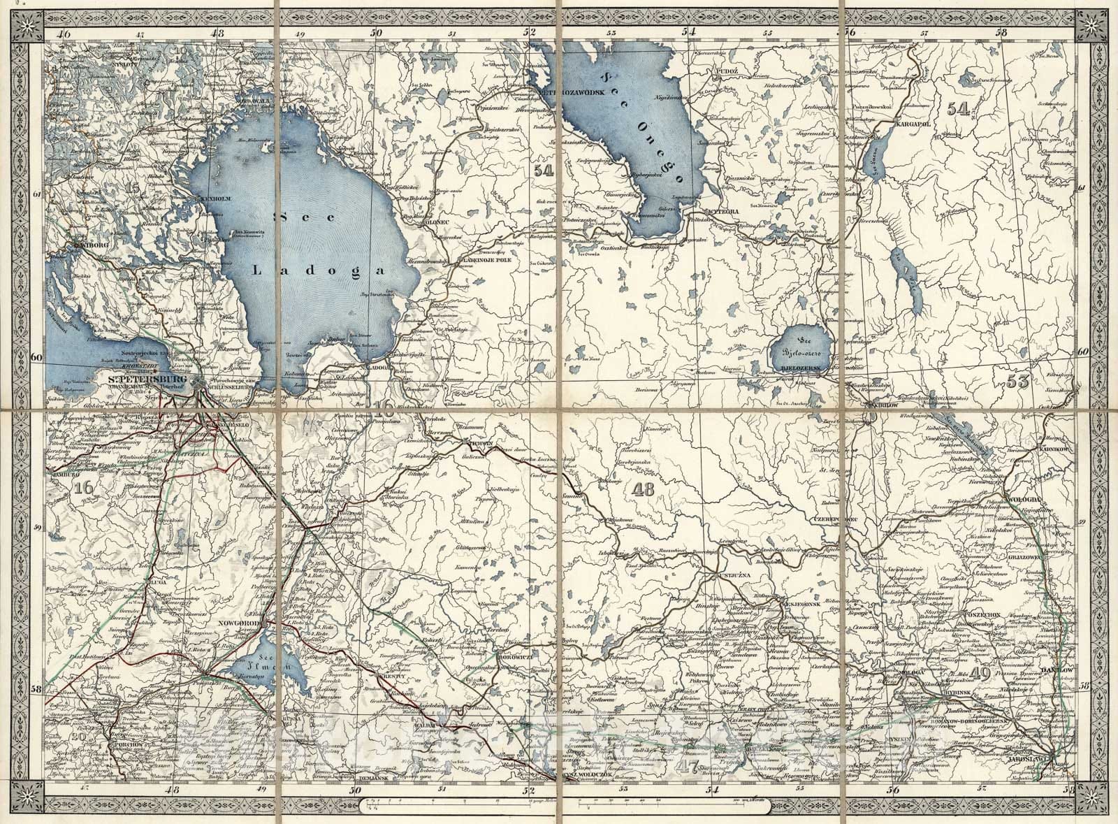Historic Map : St. Petersburg, V, 1870, Vintage Wall Art