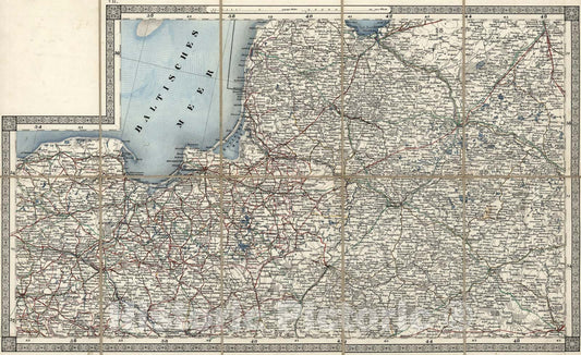 Historic Map : Konigsberg. VII, 1870, Vintage Wall Art