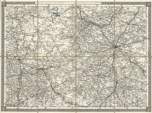Historic Map : Moskau. VIII, 1870, Vintage Wall Art