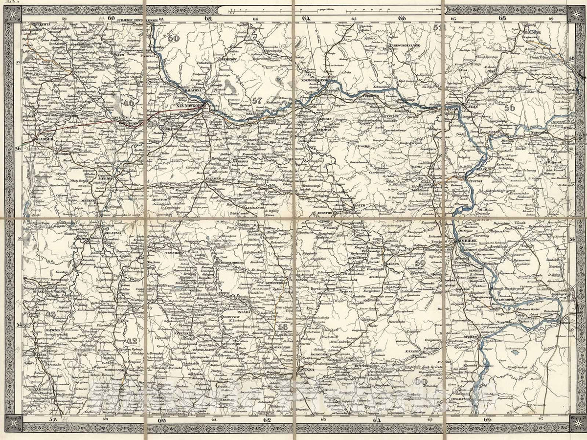 Historic Map : Kazan. IX, 1870, Vintage Wall Art