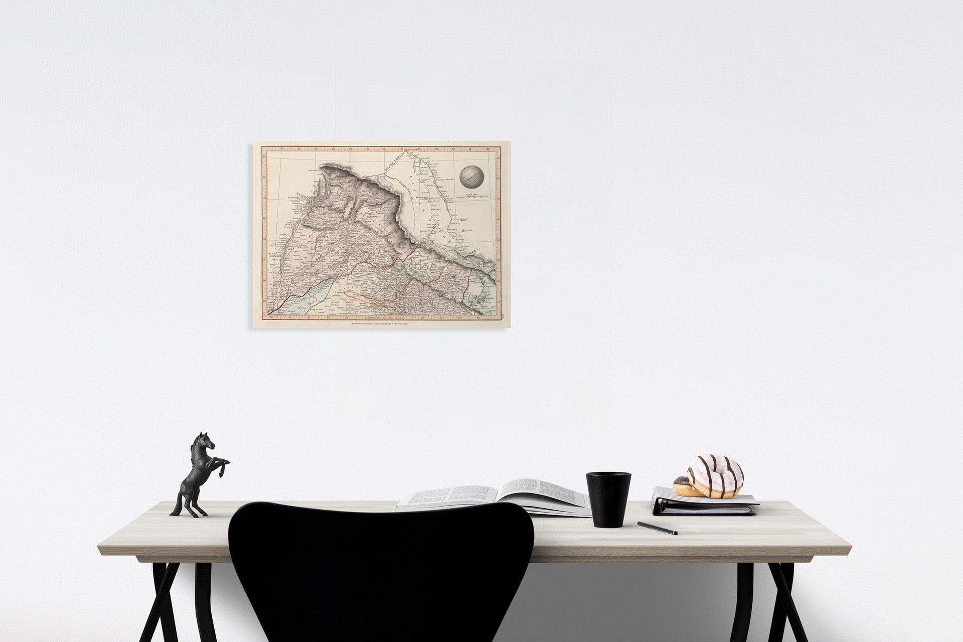 Punjab - Road Map, 1845 - Historical Map Print