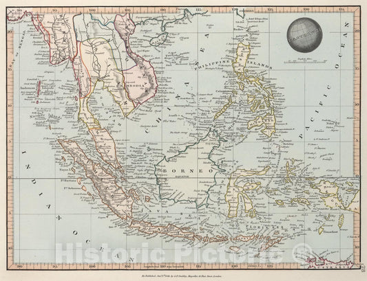 Historic Map : Eastern I, 1845, Vintage Wall Art
