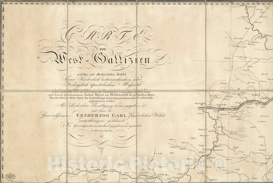 Historic Map : Sheet 1: Carte von West-Gallizien 1808, 1808, Vintage Wall Art