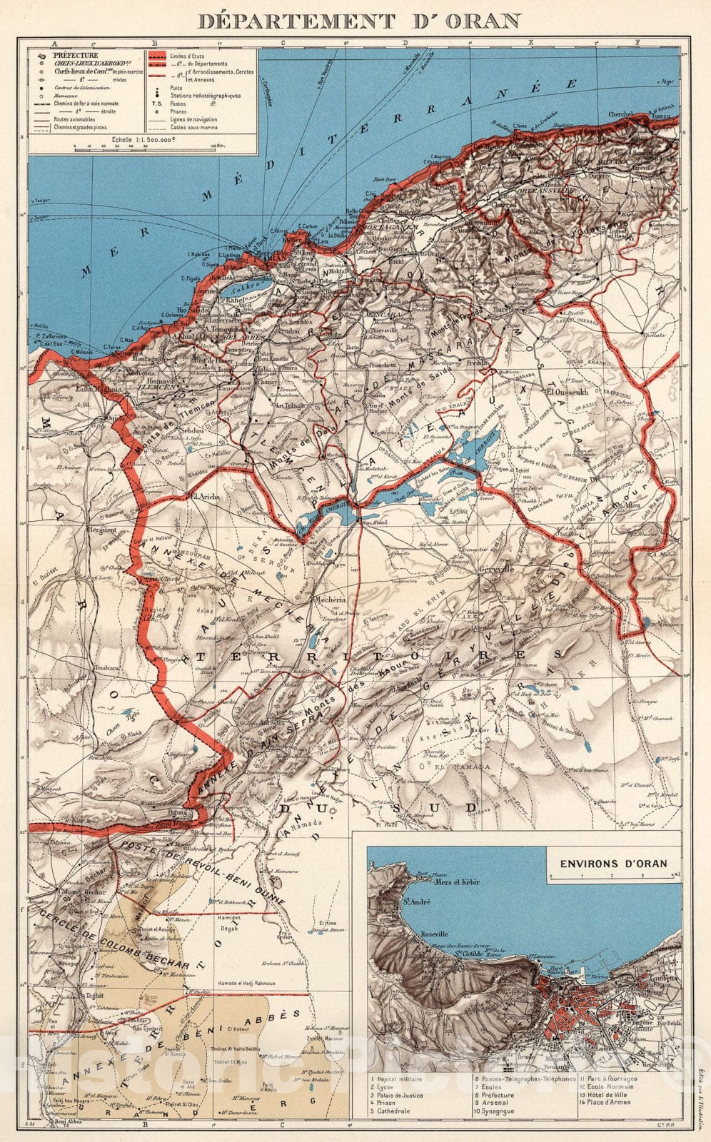 Historic Map : Planche 6. Departement D'Oran., 1939, Vintage Wall Art