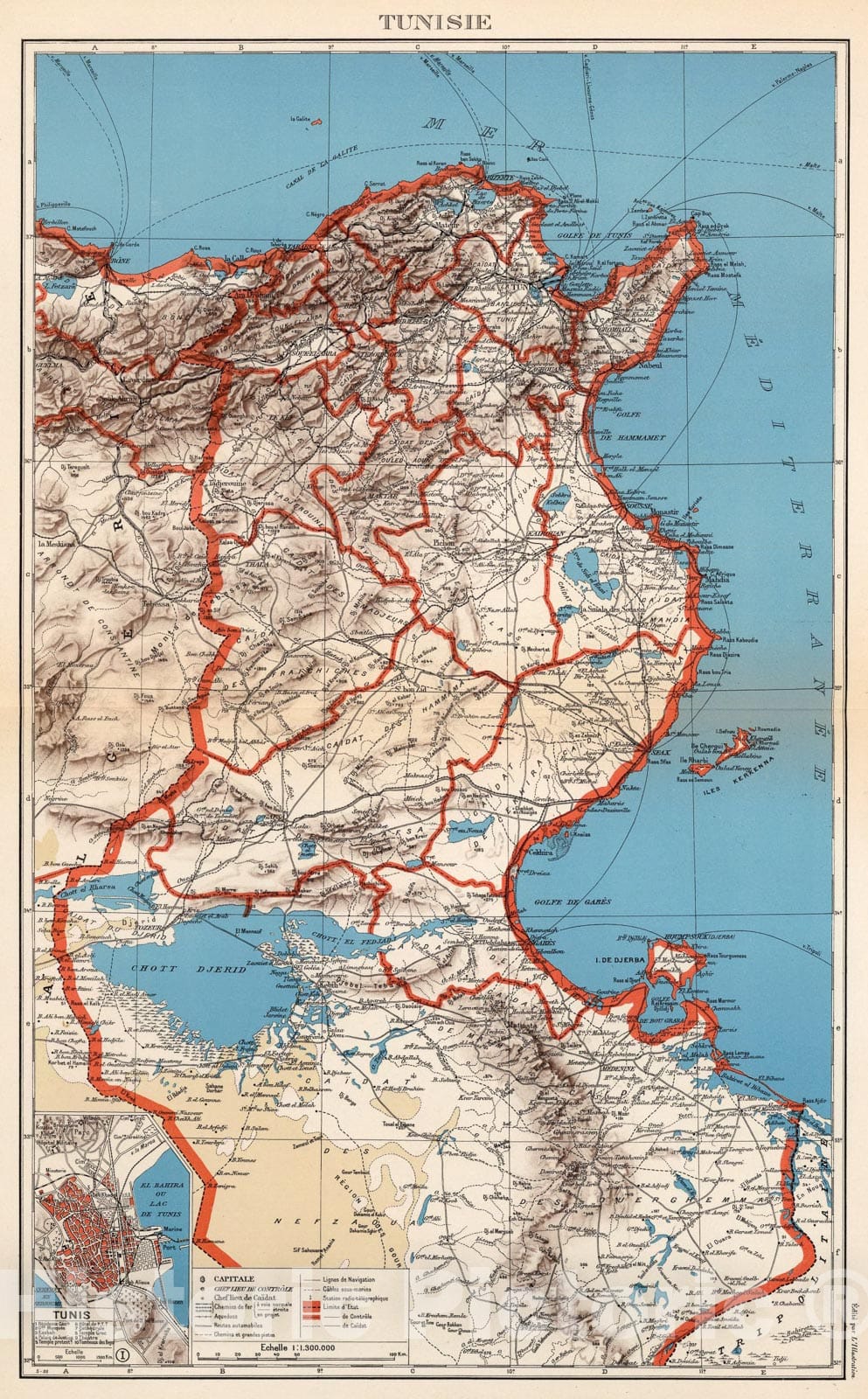 Historic Map : Planche 9. Tunisie., 1939, Vintage Wall Art