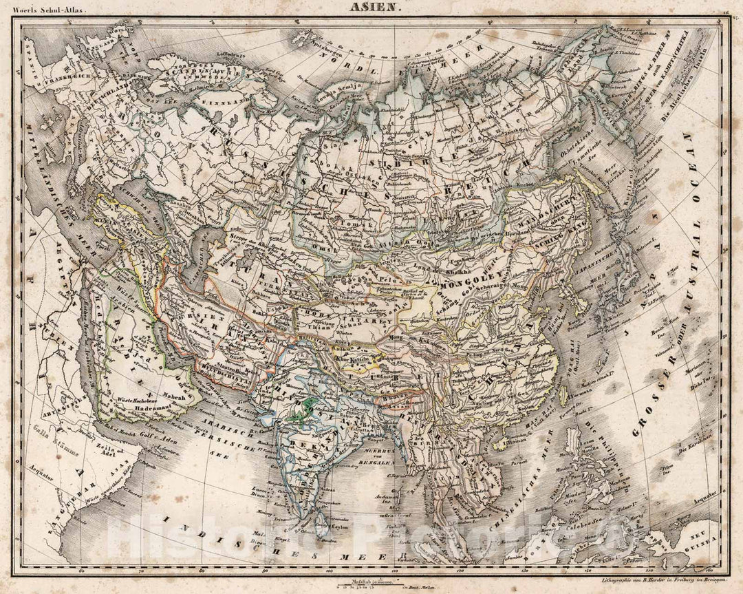 Historic Map : Asia., 1843, Vintage Wall Art