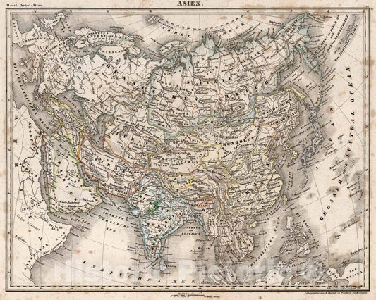 Historic Map : Asia., 1843, Vintage Wall Art