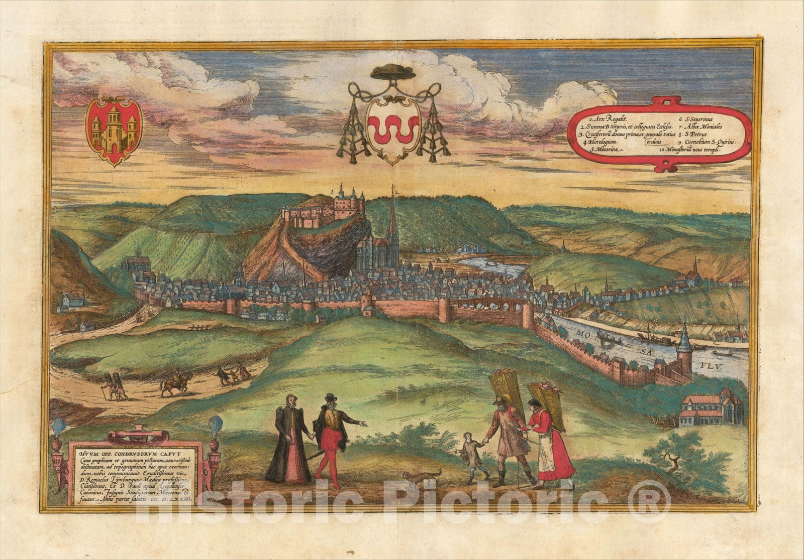 Historic Map : (Huy) Huum Opp. Condrusorum Caput, 1575, , Vintage Wall Art, v1, Vintage Wall Art