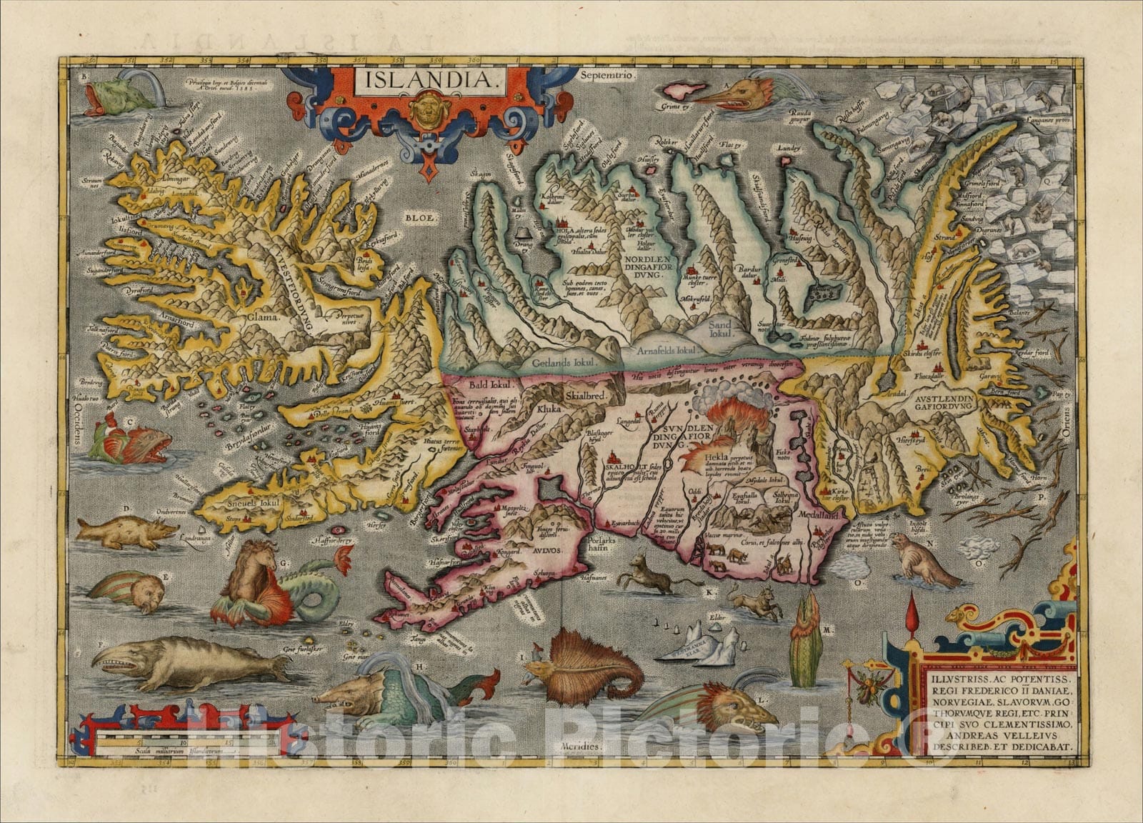 Historic Map : Islandia, 1608, Abraham Ortelius, Vintage Wall Art