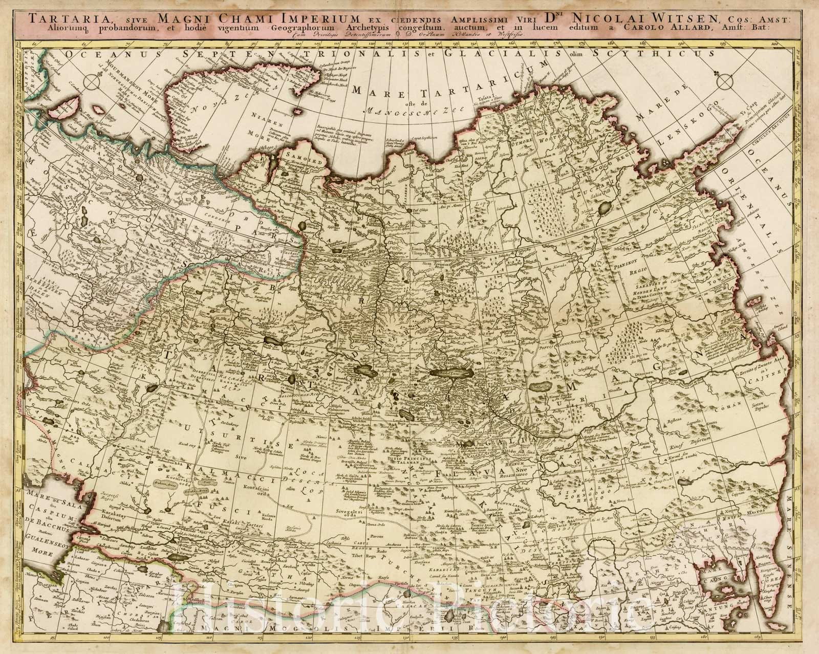 Historic Map : Tartaria, sive Magni Chami Imperium ex Ciendensis Amplissimi Viri Dni Nicolai Witsen Cos: Amst: c1690, Carel Allard, Vintage Wall Art
