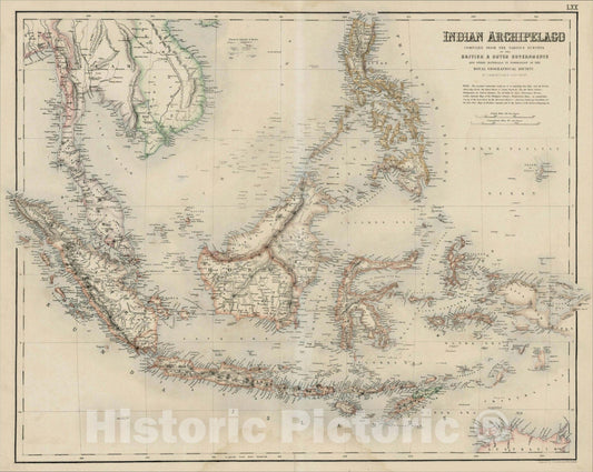 Historic Map : Indian Archipelago, 1854, Archibald Fullarton, Vintage Wall Art