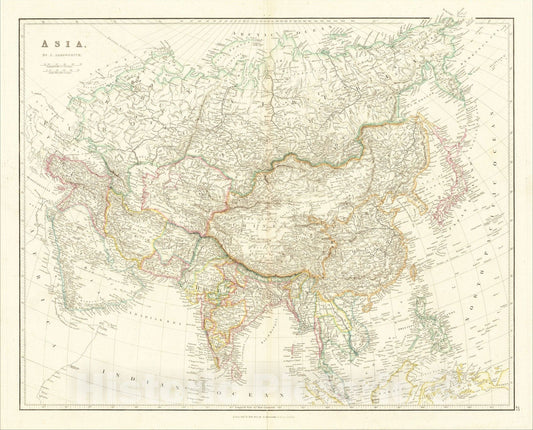 Historic Map : Asia, 1832, John Arrowsmith, Vintage Wall Art