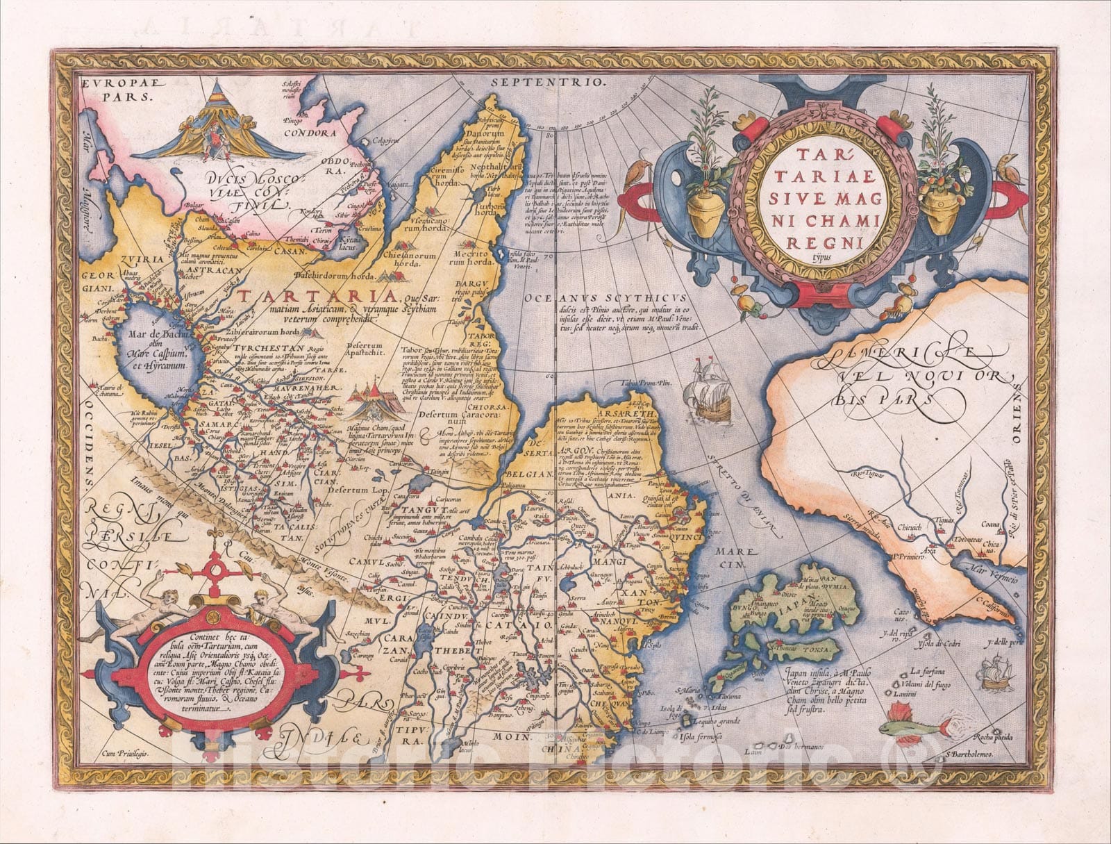 Historic Map : Tartariae Sive Magni Chami Regni typus, 1584, v1, Vintage Wall Art