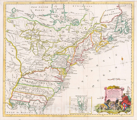 Historic Map : A New Map of the British Empire in Nth America Drawn from the Latest Authorities by Thos. Kitchin Geogr. Hydrographer to His Majesty, c1778, Vintage Wall Art