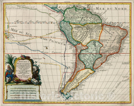 Historic Map : America Meridionalis Concinata juxta Observationes , 1772, , Vintage Wall Art