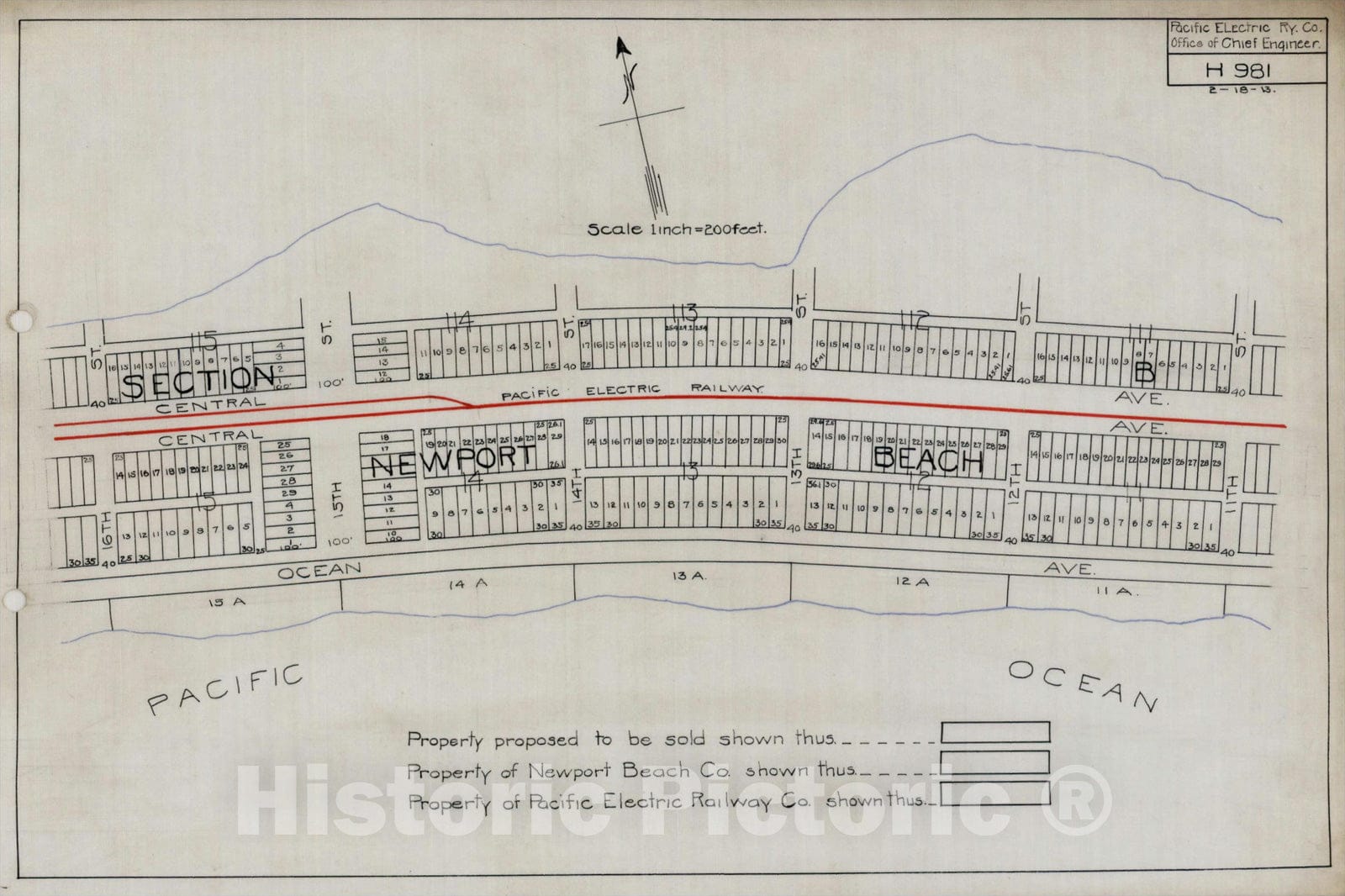 Historic Map : [Section of Newport Beach], 1913, , Vintage Wall Art