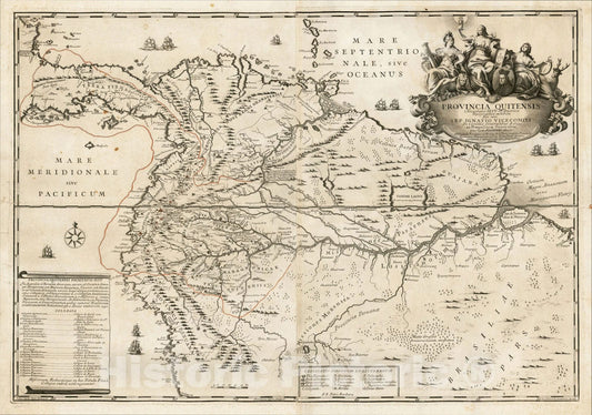 Historic Map : Provincia Quitensis. Societatis Iesu in America Topographica exhibita nec non A.R.P. Ignatio Vicecomiti In Comitus Generalibus Ao., 1751, , Vintage Wall Art