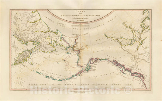 Historic Map : Chart of the N, 1808, William Faden, Vintage Wall Art