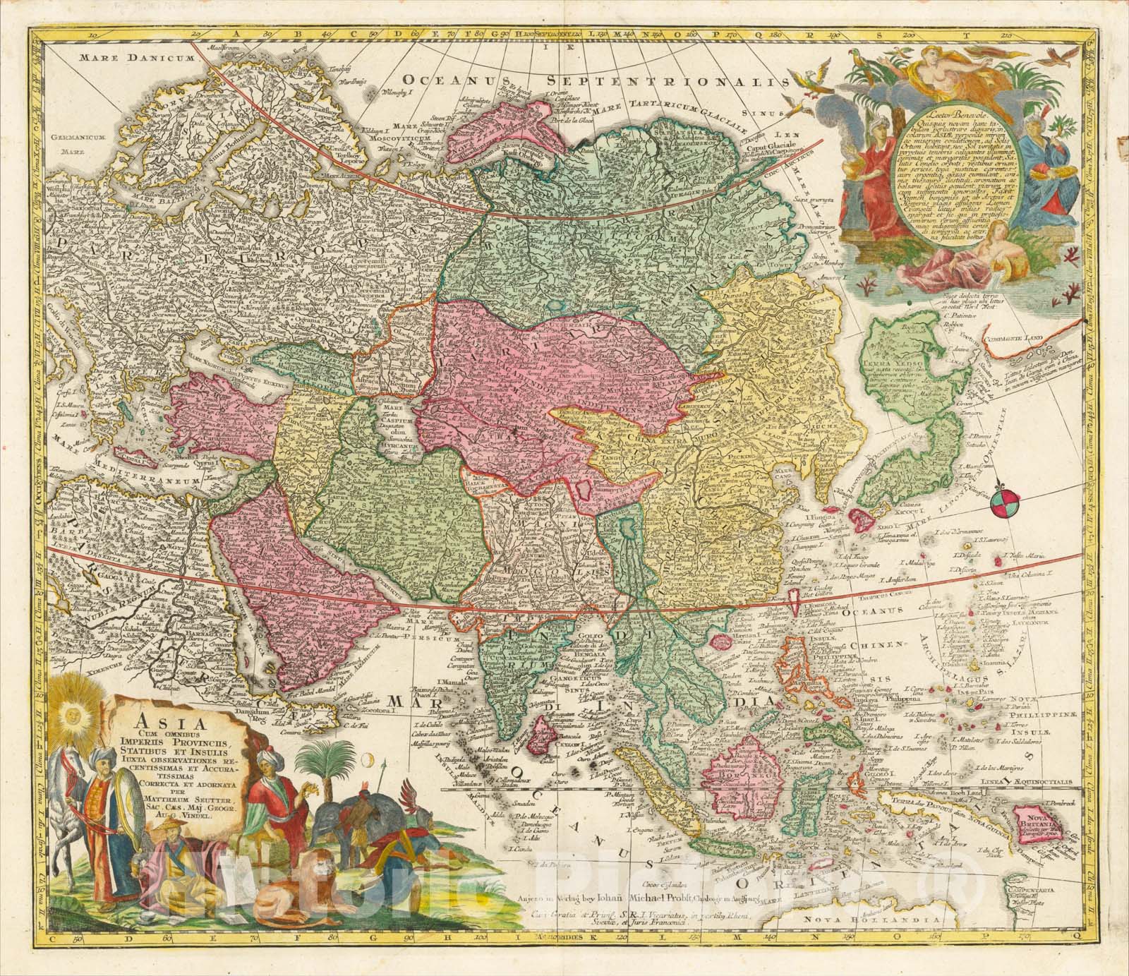 Historic Map : Asia Cum Omnibus Imperiis Provinciis Statibus et Insulis Iuxta Observationes Recentissimas et Accuratissimas Correcte et Adornata, c1783, Vintage Wall Art