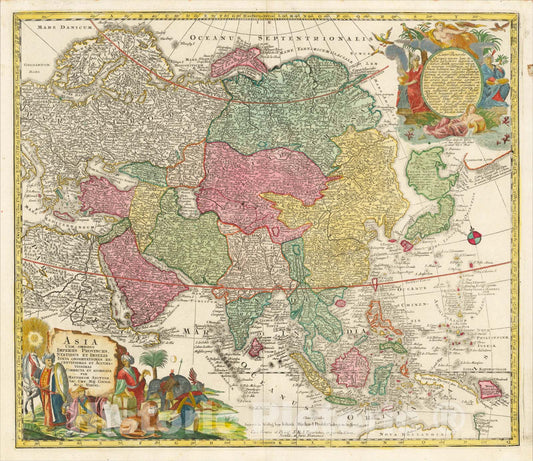 Historic Map : Asia Cum Omnibus Imperiis Provinciis Statibus et Insulis Iuxta Observationes Recentissimas et Accuratissimas Correcte et Adornata, c1783, Vintage Wall Art