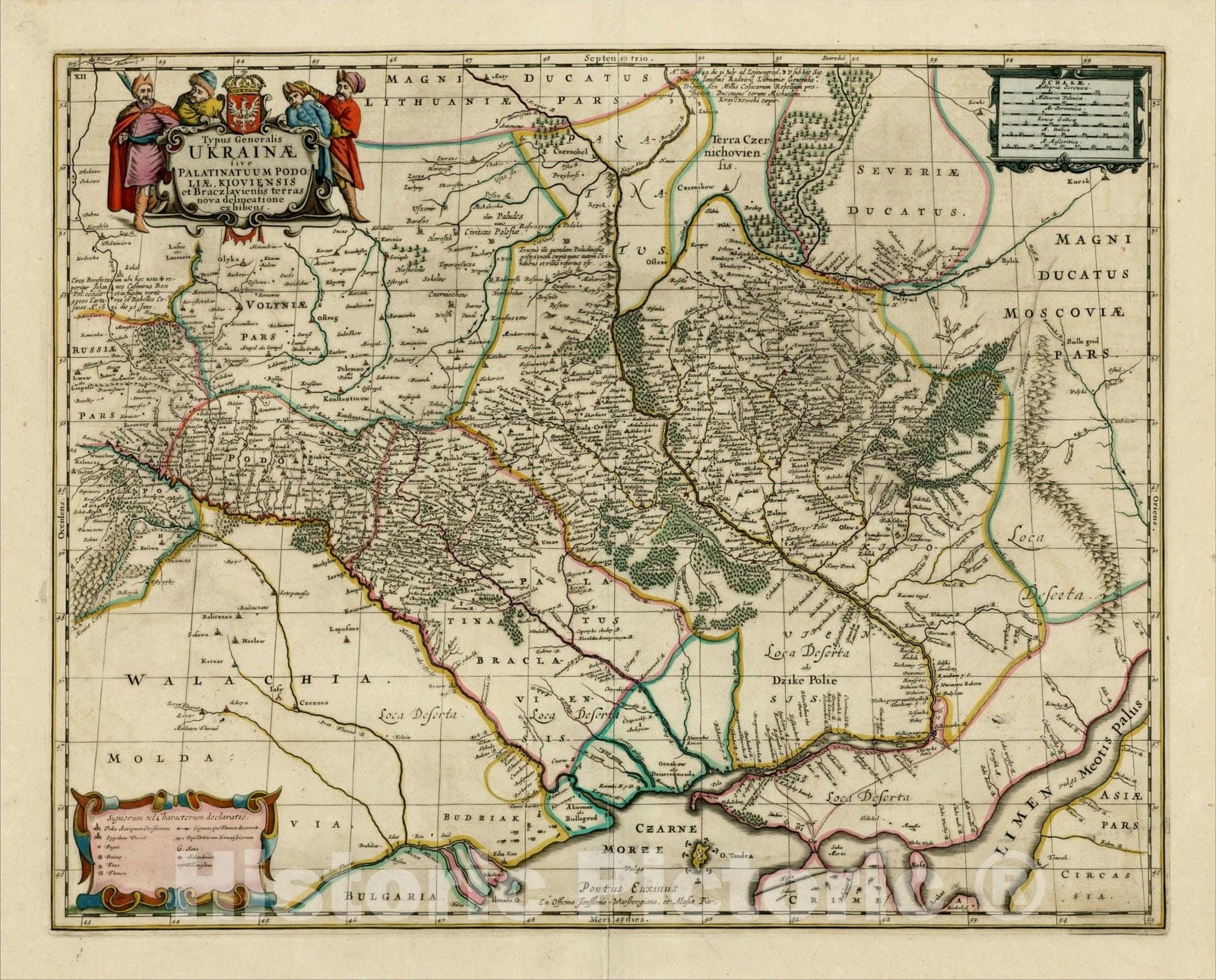 Historic Map : Typus Generalis Ukrainae sive Palatinatuum Podoliae, Kioviensis et Braczlaviensis terras nova delineatione exhibens, c1685, , Vintage Wall Art