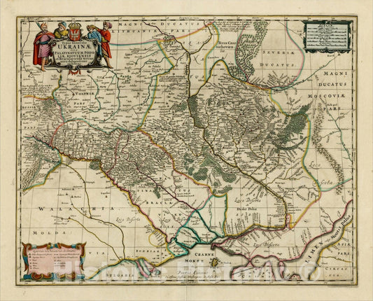 Historic Map : Typus Generalis Ukrainae sive Palatinatuum Podoliae, Kioviensis et Braczlaviensis terras nova delineatione exhibens, c1685, , Vintage Wall Art