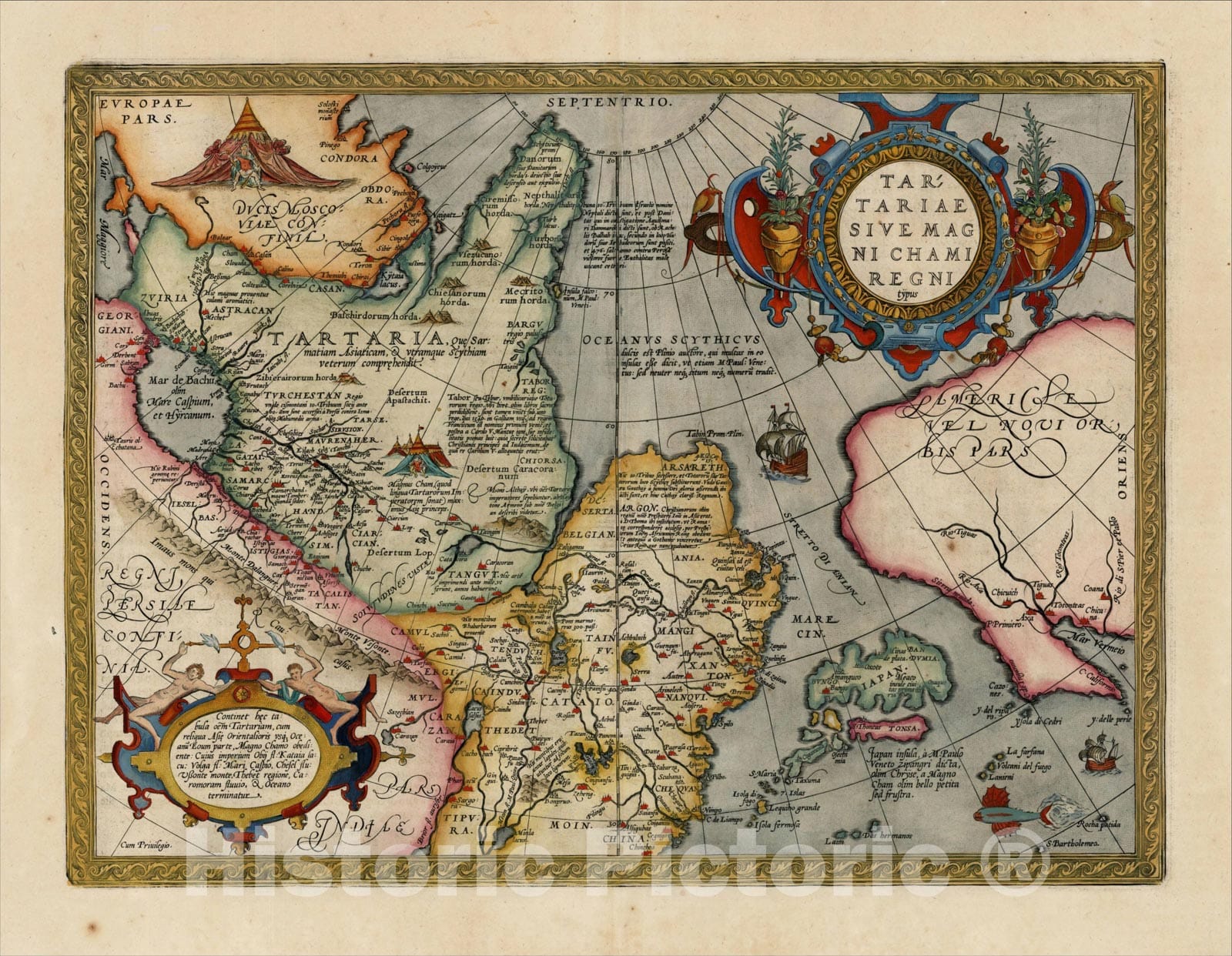 Historic Map : Tartariae Sive Magni Chami Regni typus, 1608, , Vintage Wall Art