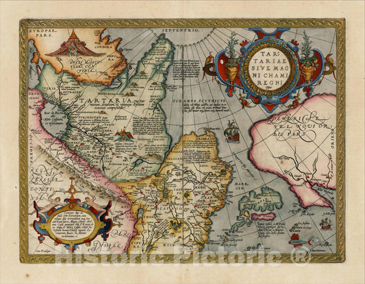 Historic Map : Tartariae Sive Magni Chami Regni typus, 1608, , Vintage Wall Art