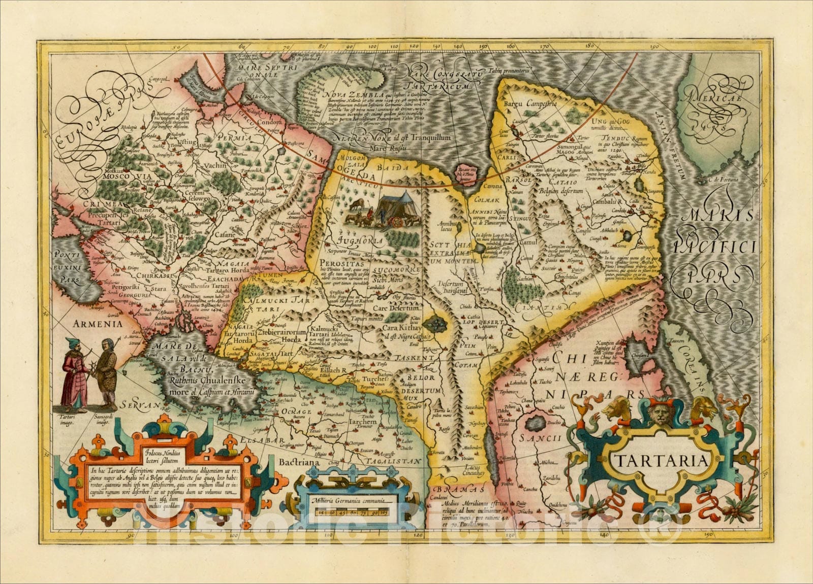 Historic Map : Tartaria, c1620, Jodocus Hondius, Vintage Wall Art