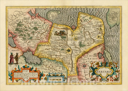 Historic Map : Tartaria, c1620, Jodocus Hondius, Vintage Wall Art