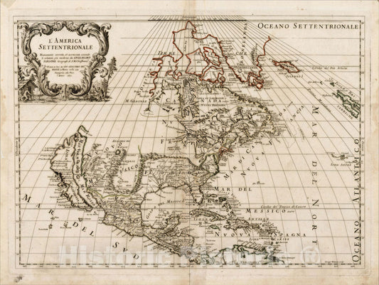 Historic Map : L'America Settentrionale (California as an island), 1677, , Vintage Wall Art