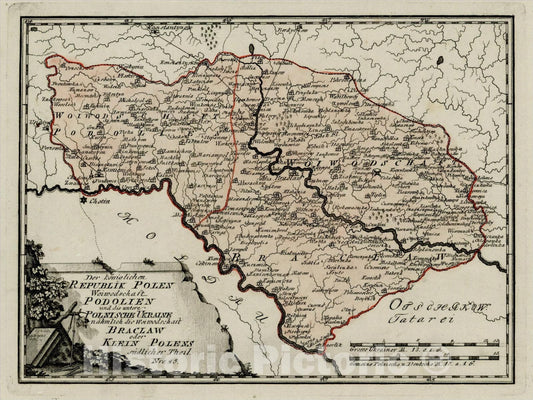 Historic Map : Der Koniglichen Republik Polen Woiwodschaften Podolien und die untere Polnische Ukraine nahmlich, 1789, Vintage Wall Art