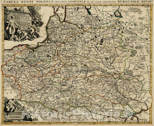 Historic Map : Estats De La Couronne De Pologne presente a Monseigneur Le Duc De Bourgogne 1694, 1694, Alexis-Hubert Jaillot, Vintage Wall Art