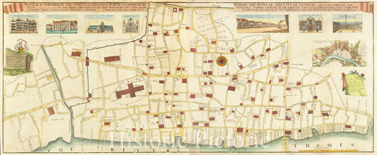 London - Post-Fire Reconstruction Plan, 1723 | Historical Map Print
