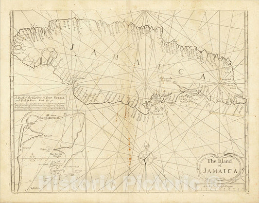 Historic Map : The Island of Jamaica, c1750, Mount & Page, Vintage Wall Art