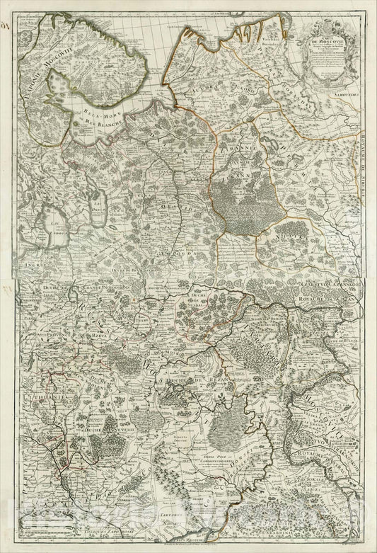 Historic Map : Carte de Moscovie dresse par G. de L'Isle, 1788, Jean-Claude Dezauche, Vintage Wall Art
