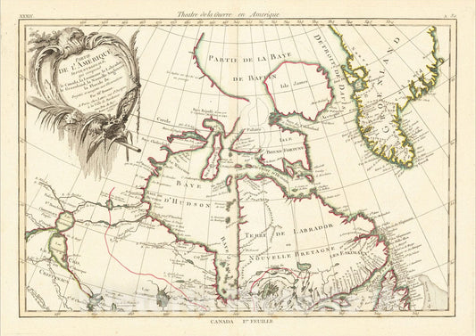 Historic Map : Partie De L'Amerique Septentrionale, qui comprend le Canada, la Louisiane, le Labrador, 1771, v1, Vintage Wall Art
