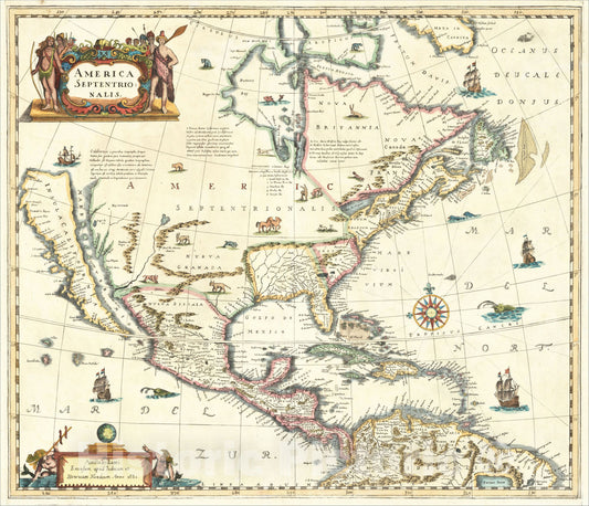 Historic Map : (Map Forgery) America Septentrionalis., 1631, Anonymous, Vintage Wall Art