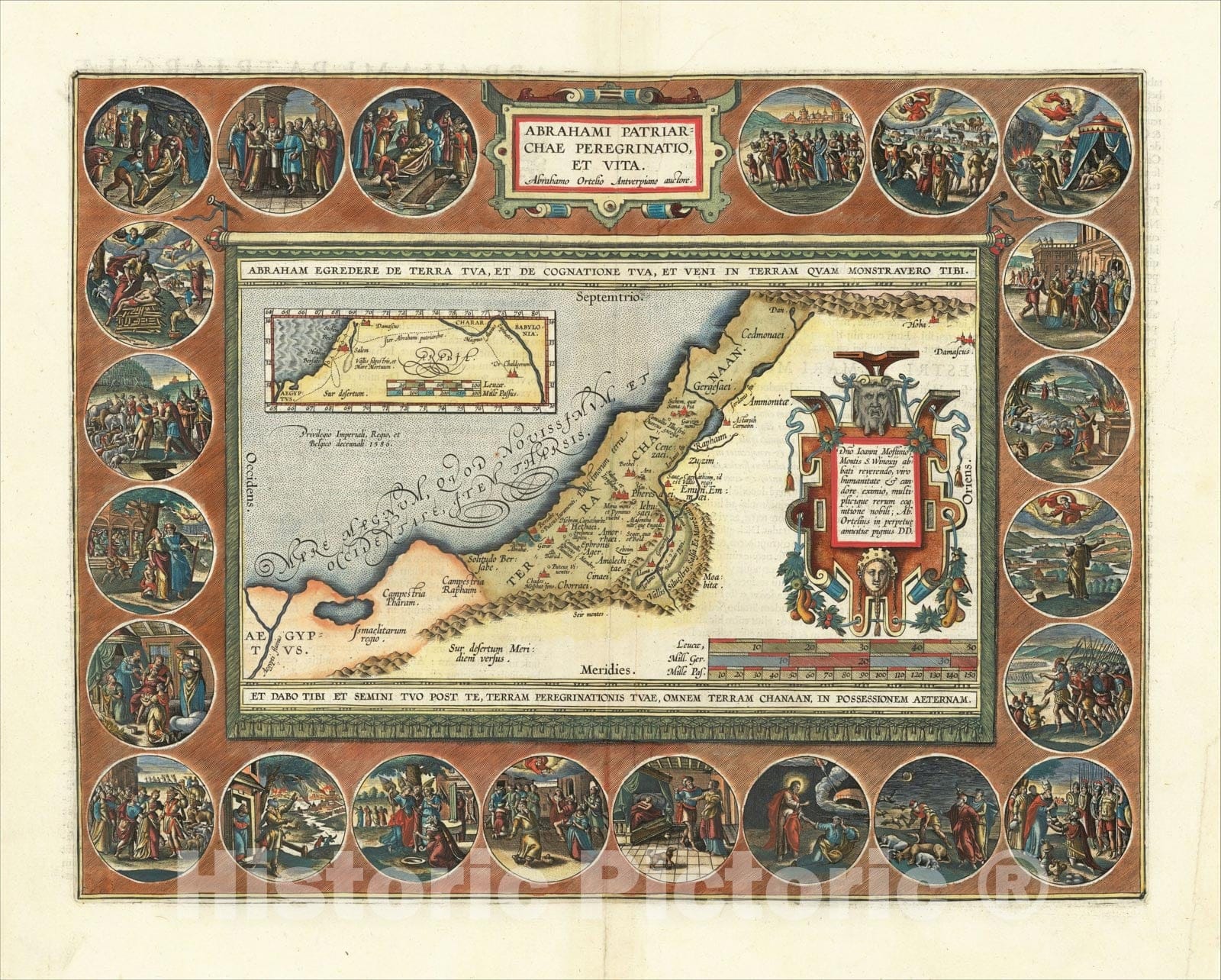 Historic Map : Abrahami Patriarchae Peregrinatio Et Vita, ., 1624, Abraham Ortelius, Vintage Wall Art