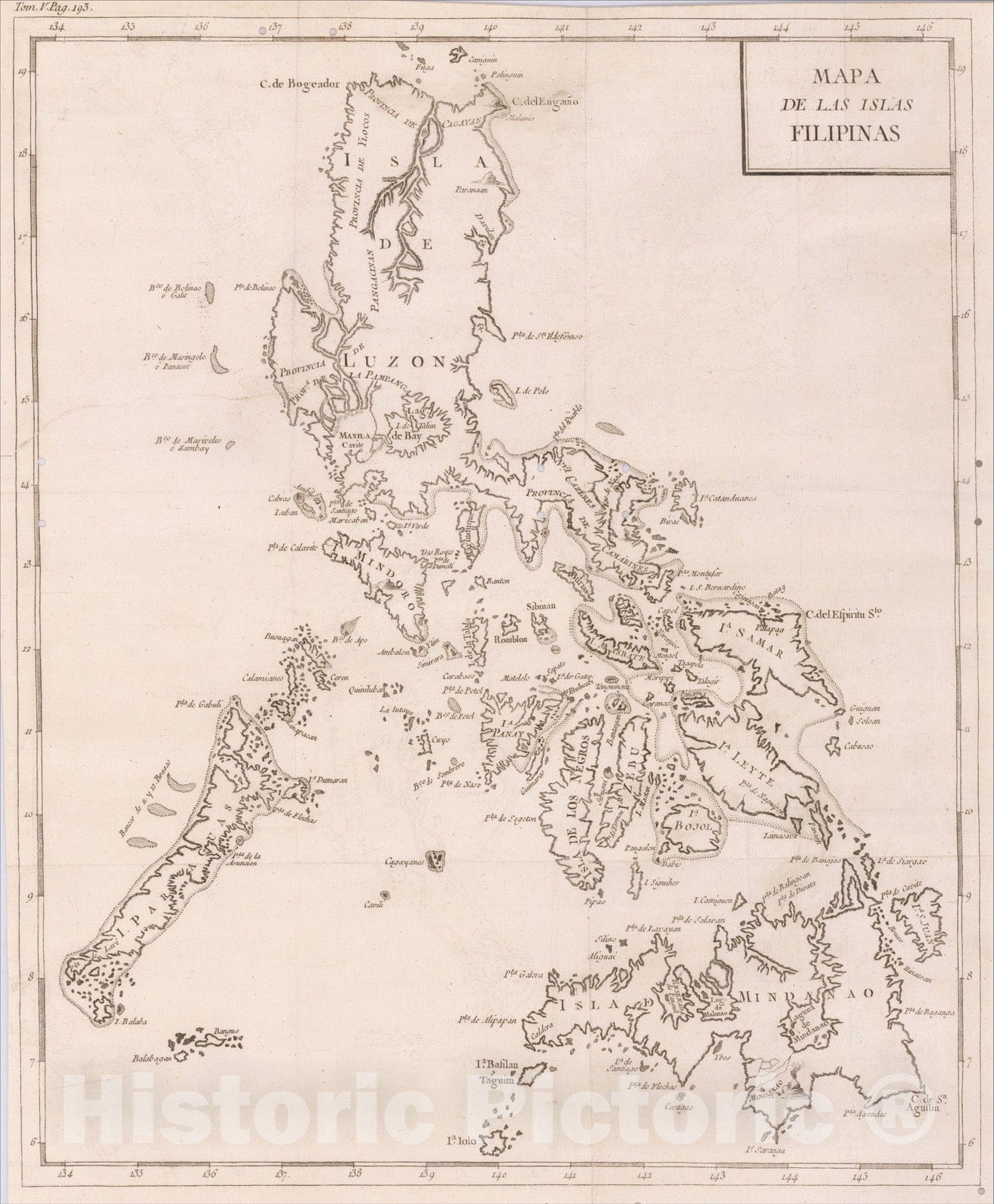 Historic Map : Mapa de Las Islas Filipinas, 1790, Pedro de Gongora y Lujan, Duque de Almodovar, Vintage Wall Art