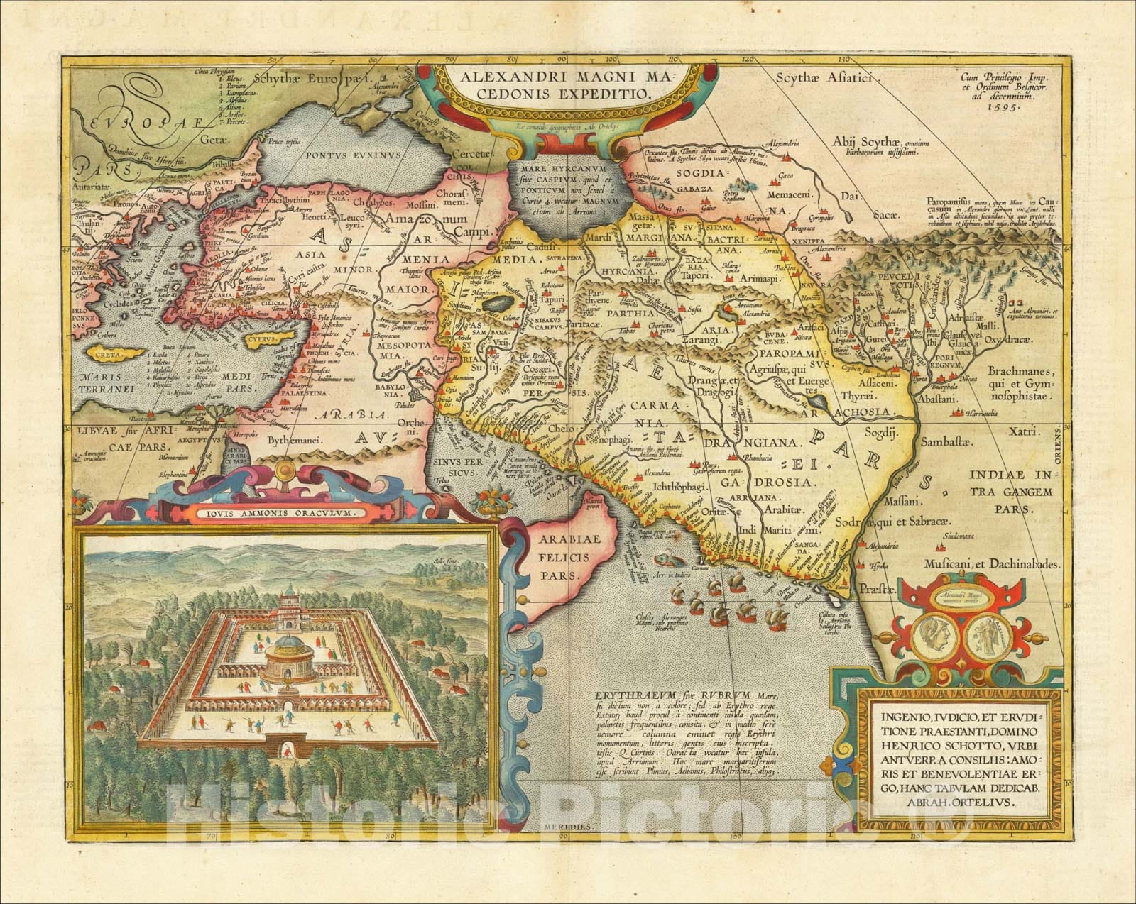 Historic Map : Alexandri Magni Macedonis Expeditio, 1624, Abraham Ortelius, Vintage Wall Art