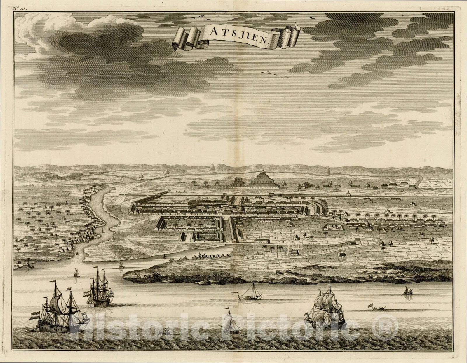 Historic Map : Astjien, c1728, Francois Valentijn, Vintage Wall Art
