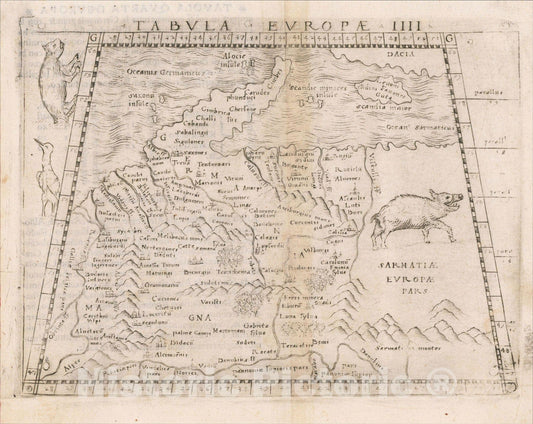 Historic Map : Tabula Europae IIII [German Empire and Baltic], 1548, Giacomo Gastaldi, Vintage Wall Art