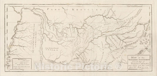 Historic Map : A Map of The Tennassee Government formerly Part of North Carolina taken Chiefly from Surveys By Gen.l D. Smith & others. J.T. Scott Sculp., 1795, Vintage Wall Art