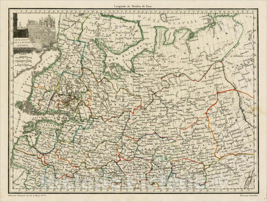 Historic Map : Partie Septentrionale de la Russie d'Europe, 1812, Conrad Malte-Brun, Vintage Wall Art