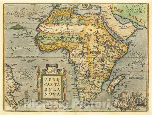 Historic Map : Africae Tabula Nova, 1603, Abraham Ortelius, Vintage Wall Art